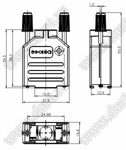 DS1049-09M1 корпус (кожух) для разъема D-SUB; 9-конт.; металл