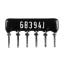 SIP 6P3R-B390KJ 5% (6B394J) сборка резисторная тип A; 3 резистора; R=390 кОм; 5%