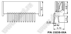 BL2323S-06A (06FE-BT-VK-N, F1251-DIP-06P) разъем FPC прямой, тип A; 6-конт.