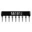 SIP 9P8R-A180RJ 5% (9A181J) сборка резисторная тип A; 8 резисторов; R=180 (Ом); 5%
