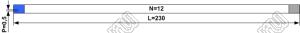 BLFPC P0,5 12PIN 230mm REV шлейф плоский сверхтонкий FFC/FPC; 12; длина 230мм; контакты на разных поверхностях