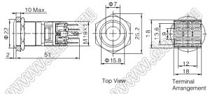 BLAS1-BGQ-33D/G/6V/S кнопка антивандальная антивандальный влагозащищенный; 3NO3NC; точечная; зеленый; 6В; нержавеющая сталь