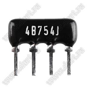 SIP 4P2R-B750KJ 5% (4B754J) сборка резисторная тип A; 2 резистора; R=750 кОм; 5%