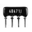 SIP 4P2R-B470RJ 5% (4B471J) сборка резисторная тип A; 2 резистора; R=470 (Ом); 5%