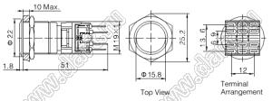 BLAS1-BGQ-33Z кнопка антивандальная антивандальный влагозащищенный; 3NO3NC; нержавеющая сталь