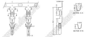 KR4500HM-TP (#16-18) контакт для вилки на кабель (терминал); P=4,50мм; AWG# 16...18