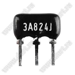 SIP 3P2R-A820KJ 5% (3A824J) сборка резисторная тип A; 2 резистора; R=820 кОм; 5%