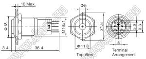 BLAS2GQH-11/D/B/12V/S кнопка антивандальная; 1NO1NC; без фиксации; точечная; синий; 12В; нержавеющая сталь