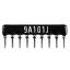 SIP 9P8R-A100RJ 5% (9A101J) сборка резисторная тип A; 8 резисторов; R=100 (Ом); 5%