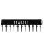 SIP 11P10R-A820RJ 5% (11A821J) сборка резисторная тип A; 10 резисторов; R=820 (Ом); 5%