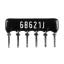 SIP 6P3R-B620RJ 5% (6B621J) сборка резисторная тип A; 3 резистора; R=620 (Ом); 5%