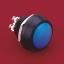 BLGQ12B-10/B/A кнопка антивандальная; без фиксации; куполообразный; синий; цинково-алюминиевый сплав (черный)