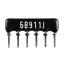 SIP 6P3R-B910RJ 5% (6B911J) сборка резисторная тип A; 3 резистора; R=910 (Ом); 5%