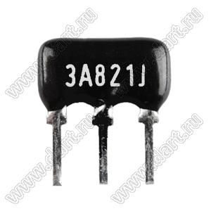 SIP 3P2R-A820RJ 5% (3A821J) сборка резисторная тип A; 2 резистора; R=820 (Ом); 5%