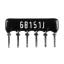 SIP 6P3R-B150RJ 5% (6B151J) сборка резисторная тип A; 3 резистора; R=150 (Ом); 5%