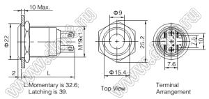 BLAS1GQ-11D/B/6V/S кнопка антивандальная антивандальный влагозащищенный; 1NO1NC; точечная; синий; 6В; нержавеющая сталь