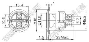 BLGQ16F-10/PC кнопка антивандальная; без фиксации; 1NO; пластик с УФ-защитой