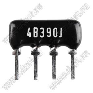 SIP 4P2R-B39RJ 5% (4B390J) сборка резисторная тип A; 2 резистора; R=39 (Ом); 5%