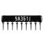 SIP 9P8R-A360RJ 5% (9A361J) сборка резисторная тип A; 8 резисторов; R=360 (Ом); 5%