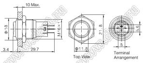 BLAS2GQG-11/R/S кнопка антивандальная; 1NO1NC; без фиксации; красный; нержавеющая сталь