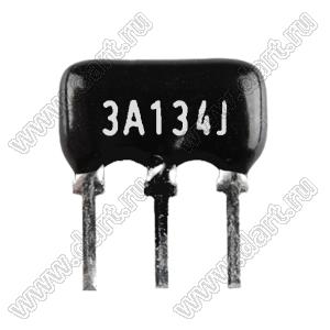 SIP 3P2R-A130KJ 5% (3A134J) сборка резисторная тип A; 2 резистора; R=130 кОм; 5%