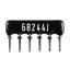 SIP 6P3R-B240KJ 5% (6B244J) сборка резисторная тип A; 3 резистора; R=240 кОм; 5%
