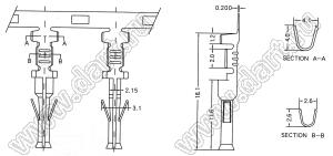 KR4500HF-TP (#16-18) контакт для розетки на кабель (терминал); P=4,50мм; AWG# 16...18