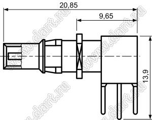 CXLTPH55000 коаксиальный терминал вилки, угловой в плату; Z=50(Ом)
