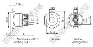 BLGQ22PF-11ZD/G/220V/S кнопка антивандальная антивандальный влагозащищенный; 1NO1NC; с фиксацией; точечная; зеленый; 220В; нержавеющая сталь