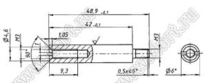 БКЯЮ.713231.006-02 втулка; L=48,9мм; l=42мм; сталь оцинкованная