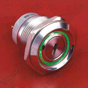 BLAS1-AGQ30-11Y/23/RG/24V ключ-выключатель с подсветкой; нержавеющая сталь, PBT; красный/зеленый; 24В