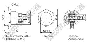 BLGQ28PF-22Z/S кнопка антивандальная антивандальный влагозащищенный; 2NO2NC; нержавеющая сталь