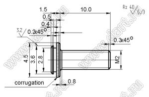 BLPG-020100 шпилька запрессовываемая в глухое отверстие; M2x10; сталь оцинкованная