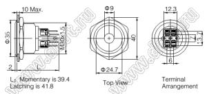 BLGQ30-22ZD/G/220V/S кнопка антивандальная антивандальный влагозащищенный; 2NO2NC; с фиксацией; точечная; зеленый; 220В; нержавеющая сталь