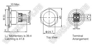 BLGQ30PF-22Z/S кнопка антивандальная антивандальный влагозащищенный; 2NO2NC; нержавеющая сталь