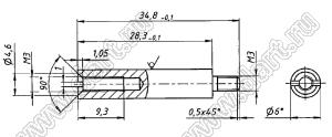БКЯЮ.713231.006-01 втулка; L=34,8мм; l=28,3мм; L1=5мм; сталь оцинкованная