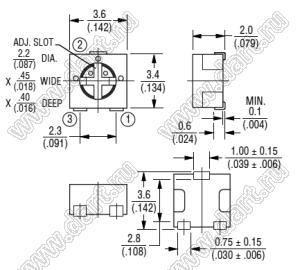 PVG3A102C01 резистор подстроечный SMD; 10кОм