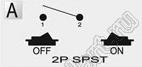 R13-1211A-02 переключатель клавишный миниатюрный; 2P SPST off-on