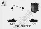 R13-66AS-02 переключатель клавишный; 2P SPST off-on