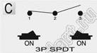 R13-211C-02 переключатель клавишный; 3P SPDT on-on