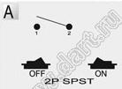 R13-284A-02 переключатель клавишный миниатюрный; 2P SPST off-on