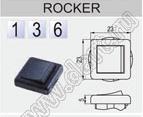 R13-136A-05-R переключатель клавишный; 2P SPST off-on