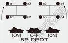 R13-47A-09 переключатель клавишный с винтовым креплением; 8P DPDT (on)-off-(on)