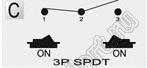 R13-270C-02 переключатель клавишный; 3P SPDT on-on