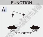 R13-89B-01-R переключатель клавишный; 3P SPST (с подсветкой) on-off; красный