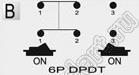 R13-236A-05 переключатель клавишный; 6P DPDT on-on