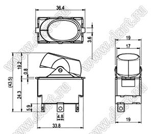 R13-301C-05 переключатель клавишный миниатюрный; 3P SPDT on-on