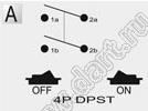 R13-261A-02 переключатель клавишный; 4P DPST off-on