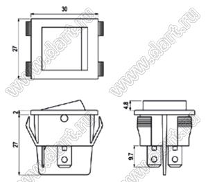 R13-31A-01 переключатель клавишный; 4P DPST on-off