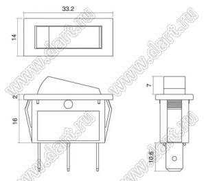 R13-91B-01-R переключатель клавишный; 3P SPST (неон) off-on; красный